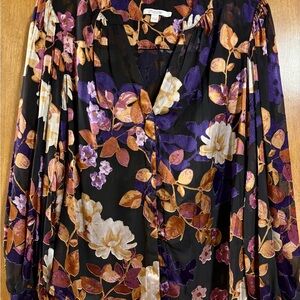 Chico’s Textured Black Floral Women's Top